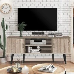 Costway TV Stand Entertainment Center For TV's Up To 65'' W/ Storage Cabinets & Wood Legs -Costway GUEST 1f24ea4e 4799 495a a5f7 fc51f42e57c4