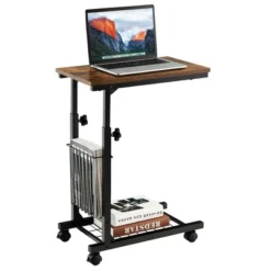 Costway C-shape Sofa End Side Table Compact Snack Table For Living Room Bedroom BlackBrown -Costway GUEST 1ffecf11 4c09 4505 a31e 40a5a02022bf