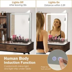 Costway Vanity Set With Dimmable Lighted Mirror 3 Lighting Modes -Costway GUEST 2044926c f16c 4aec 8147 a180ee27b591