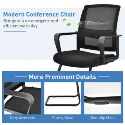 Costway Set Of 2 Conference Chairs Mesh Reception Office Guest Chairs W/ Lumbar Support 18 Costway Set Of 2 Conference Chairs Mesh Reception Office Guest Chairs W/ Lumbar Support -Costway GUEST 205b9390 01db 4a19 9ff5 8822af5882a3 1