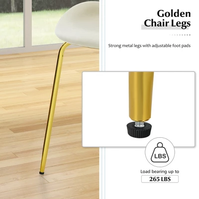 Costway Set Of 2 Velvet Accent Chairs Dining Side Chairs W/Gold Metal Legs Pink/Beige/Green/Grey 9 Costway Set Of 2 Velvet Accent Chairs Dining Side Chairs W/Gold Metal Legs Pink/Beige/Green/Grey - Image 7