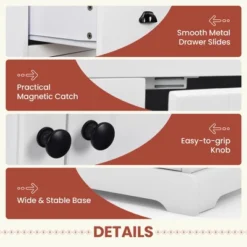 Costway 3 Drawers Sideboard Buffet Cabinet Console Table Kitchen Storage Cupboard White -Costway GUEST 20ad40ef b8b6 4fd5 9f4b e06de67d194f