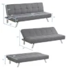 Costway Convertible Futon Sofa Bed Adjustable Sleeper With Stainless Steel Legs