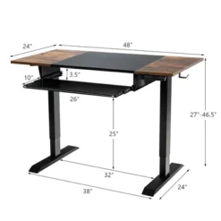 Costway 48'' Electric Sit To Stand Desk Adjustable Workstation W/ Keyboard Tray -Costway GUEST 20d52c05 6979 4e84 93f4 3b6a93bdb131