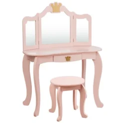 Costway Kids Makeup Dressing Table Chair Set Princess Vanity & Tri-folding Mirror 20 Costway Kids Makeup Dressing Table Chair Set Princess Vanity & Tri-folding Mirror -Costway GUEST 20ed6ec3 e588 4d8e 889b a437e535ea89