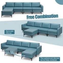 Costway Modular L-shaped Sectional Sofa W/ Reversible Chaise & 4 USB Ports 20 Costway Modular L-shaped Sectional Sofa W/ Reversible Chaise & 4 USB Ports -Costway GUEST 2264a9ca 17f8 4587 8078 754ed80de7cf