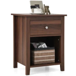 Costway Nightstand Bedside Table With Drawer & Open Shelf For Living Room Bedroom Walnut/Brown 22 Costway Nightstand Bedside Table With Drawer & Open Shelf For Living Room Bedroom Walnut/Brown -Costway GUEST 229807b4 cc1b 4a4c 94cd a6697c5a7894