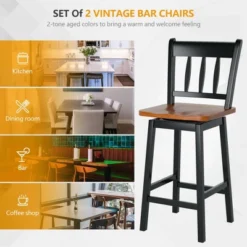 Costway 2PCS Bar Stool 24.5'' Swivel Counter Height Chair W/ Footrest -Costway GUEST 22b77f6d c973 4471 89ff b2e023d6f0ca