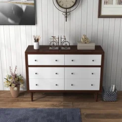 Costway 6 Drawer Dresser Wood Chest Of Drawers Storage Freestanding Cabinet Organizer -Costway GUEST 231b3b32 50f3 44ba b5cd 008d817e7c99