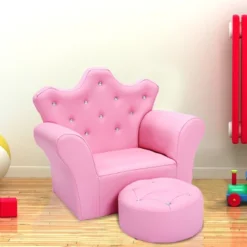 Costway Pink Kids Sofa Armrest Chair Couch Children Toddler Birthday Gift W/ Ottoman 19 Costway Pink Kids Sofa Armrest Chair Couch Children Toddler Birthday Gift W/ Ottoman -Costway GUEST 2331e367 ad34 4080 82ab 15ac2d453979