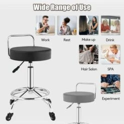Costway Pneumatic Work Stool Rolling Swivel Task Chair Spa Office Salon W/Cushioned Seat 14 Costway Pneumatic Work Stool Rolling Swivel Task Chair Spa Office Salon W/Cushioned Seat -Costway GUEST 234902ef 0b96 434f 8ecf 21be8cc31dfb