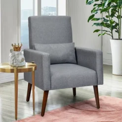 2-in-1 Fabric Upholstered Rocking Chair Nursery Armchair With Pillow Dark Grey -Costway GUEST 23794c69 e26b 424a 8961 830369a3fe55