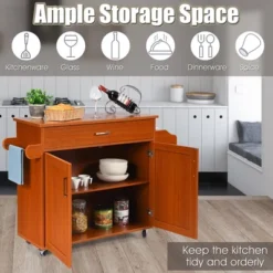 Costway Rolling Kitchen Island Cart Storage Cabinet W/ Towel & Spice Rack WhiteBlackCherryGray 21 Costway Rolling Kitchen Island Cart Storage Cabinet W/ Towel & Spice Rack WhiteBlackCherryGray -Costway GUEST 237d7b66 6013 4617 b66e 4d6d9c867359