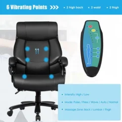 Costway Big & Tall 500lb Massage Office Chair Executive PU Leather Computer Desk Chair Black 18 Costway Big & Tall 500lb Massage Office Chair Executive PU Leather Computer Desk Chair Black -Costway GUEST 2399a92d f650 47ce 8abd 6733a7bd372e