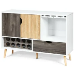 Costway Mid-Century Buffet Sideboard Wooden Storage Cabinet W/ Wine Rack & Glass Holder -Costway GUEST 23b7f785 b77b 417e 86b6 2daa1648aae2