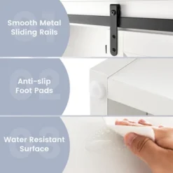 Costway Over The Toilet Bathroom Storage Cabinet With Sliding Barn Door & Shelves White -Costway GUEST 23c97899 596f 476b a1b1 21ee181b964c