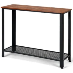 Costway Console Sofa Table W/ Storage Shelf Metal Frame Wood Look Entryway Table SilverBlack 22 Costway Console Sofa Table W/ Storage Shelf Metal Frame Wood Look Entryway Table SilverBlack -Costway GUEST 23f54d41 0081 4baa 999b 4856f4760e1e