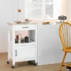 Costway Rolling Kitchen Island Cart On Wheels Bar Serving Trolley W/Drawer Cabinet BlackWhite -Costway GUEST 241e3f3b 1a40 49d9 827b 39ff18718c47