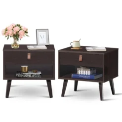 Costway Set Of 2 Nightstand Sofa Side End BedsideTable Drawer -Costway GUEST 243559f5 8aa3 488e 829e 82b03eb48fee