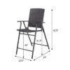 Costway 4 PCS Folding Rattan Wicker Bar Stool Chair Indoor &Outdoor Furniture Brown