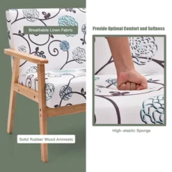 Costway Modern Fabric Loveseat Sofa Couch Upholstered 2-Seat Wood Armchair -Costway GUEST 247cd017 55c1 4eba 8668 c979912cf6e7