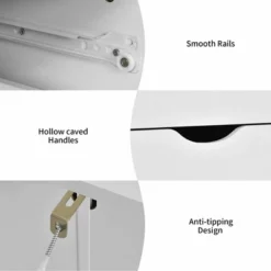 Costway 5 Drawer Dresser Storage Cabinet Chest W/Wheels For Home Office White -Costway GUEST 251de3a3 d159 4454 988f c46571c672d9