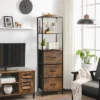 Costway Vertical 3 Drawer Dresser W/ 3 Shelves Tall Storage Tower Chest Freestanding -Costway GUEST 2554e3e4 16dc 4a5d bae4 ccdd032c379a
