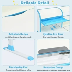 Costway Adjustable Height Kids Study Desk Drafting Table Computer Station PinkBlue -Costway GUEST 25d79093 05f5 4cfb b8e3 905d56be96b2