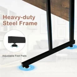 Costway 88.5'' L Shaped Reversible Computer Desk 2 Person Long Table Monitor Stand -Costway GUEST 260063b7 f5a0 4cee ad46 6e21f3666626