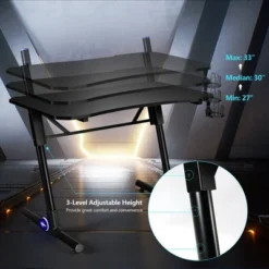 Costway Gaming Computer Desk Height Adjustable W/ LED Light & Gaming Handle Rack 17 Costway Gaming Computer Desk Height Adjustable W/ LED Light & Gaming Handle Rack -Costway GUEST 267e9307 94dd 49da 9031 ffc2eebcb5c9