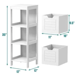 Costway Bathroom Wooden Floor Cabinet Multifunction Storage Rack Stand Organizer Bedroom -Costway GUEST 269d333c 6423 44bf a77b bb3450324b71