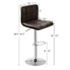 Costway Set Of 2 Bar Stools Adjustable PU Leather Swivel Kitchen Counter Bar Chair Brown 1 Costway Set Of 2 Bar Stools Adjustable PU Leather Swivel Kitchen Counter Bar Chair Brown -Costway GUEST 26a0215b 8a29 49df a451 bd56e333e8ba
