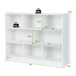 Costway 3-tier Open Bookcase 8-Cube Floor Standing Storage Shelves Display Cabinet White 13 Costway 3-tier Open Bookcase 8-Cube Floor Standing Storage Shelves Display Cabinet White -Costway GUEST 26bb2807 c24a 4af4 8c27 243aa88c27dc