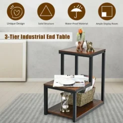 Costway 3-Tier End Table Side Table Night Stand W/ Storage Shelf For Living Room -Costway GUEST 26cbdb97 799f 45a2 9f55 243d03cf0930