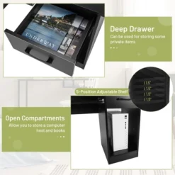 Costway 22" Wide Computer Desk Writing Study Laptop Table W/ Drawer & Keyboard Tray WhiteBlack -Costway GUEST 272de42d b4c6 4313 856d 58fbc4b3447b