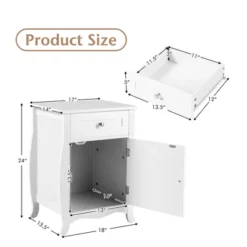 Costway 2PCS Nightstand With Drawer Cabinet Curved Legs Sofa Side End Accent Table White 12 Costway 2PCS Nightstand With Drawer Cabinet Curved Legs Sofa Side End Accent Table White -Costway GUEST 275ac5f3 3753 4ac4 9b6e b6afbb3e5852