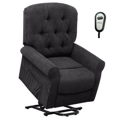 Costway Power Lift Recliner Chair Sofa For Elderly W/ Side Pocket & Remote Control BlackBrown 13 Costway Power Lift Recliner Chair Sofa For Elderly W/ Side Pocket & Remote Control BlackBrown - Image 11
