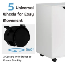 Costway 5-Drawer Dresser Chest Mobile Storage Cabinet W/Door, Printer Stand Home Office -Costway GUEST 278d52bd 979f 4196 a6d0 6b0cdb455172