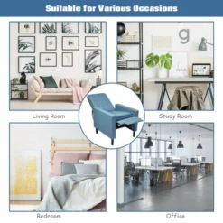 Costway Set Of 2 Push Back Recliner Chair Fabric Tufted Single Sofa W/ Footrest -Costway GUEST 27b762fe 9dbb 4b36 8450 9a78723f02d1