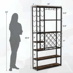 Costway Industrial Wine Rack Multi-purpose Freestanding Bakers Rack With Glass Holder -Costway GUEST 27c34630 2785 4800 b86d 269480eaf546