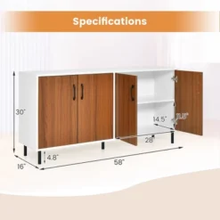 Costway Buffet Server Sideboard Kitchen Storage Cabinet Cupboard With Shelves & 4 Doors 12 Costway Buffet Server Sideboard Kitchen Storage Cabinet Cupboard With Shelves & 4 Doors -Costway GUEST 27c71aae dc43 44dd aa30 97a3cf991edc
