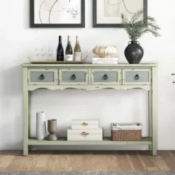 Costway Farmhouse Console Table 48'' Entryway Table With 2 Drawers & Open Storage Shelf -Costway GUEST 28217635 7a13 4c80 b030 7bab272e2f5e