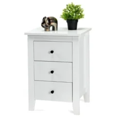 2PCS Nightstand End Beside Table Drawers Modern Storage Bedroom Furniture White -Costway GUEST 2844f69a 9fcc 47fb a8df 421556a4c359