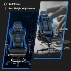 Costway Massage Gaming Chair Reclining Swivel Racing Office Chair With Footrest -Costway GUEST 28635f1a f4d1 43f2 a017 7a45dd33ecd1