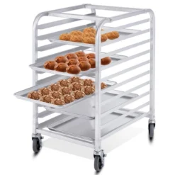 Costway 10 Sheet Aluminum Bakery Rack Silver Commercial Cookie Bun Pan Kitchen W/Wheel -Costway GUEST 28994d47 6e9e 4c09 a21c fb20416dbb34