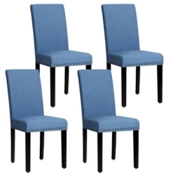 Costway Set Of 4 Fabric Dining Chairs W/Nailhead Trim -Costway GUEST 28eb80f1 6e27 46f5 9ed7 f95d62dca5c6