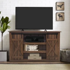 Costway Sliding Barn TV Stand Console Table For TV's Up To 60'' Entertainment Center -Costway GUEST 29052b17 e132 47e3 a898 4b37b5d075f0