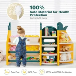 Costway 3-in-1 Kids Toy Storage Organizer Bookshelf Corner Rack W/ Plastic Bins 14 Costway 3-in-1 Kids Toy Storage Organizer Bookshelf Corner Rack W/ Plastic Bins -Costway GUEST 292fa22a 876c 4249 9b68 bfcef52cc02d