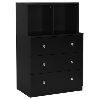 Costway 3 Drawer Dresser W/ Cubbies Storage Chest For Bedroom Living Room White/Black/Grey 14 Costway 3 Drawer Dresser W/ Cubbies Storage Chest For Bedroom Living Room White/Black/Grey - Image 12