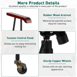 Costway Velvet Home Office Chair Swivel Adjustable Task Chair W/ Wooden Armrest -Costway GUEST 295110a1 e91b 43ce 9389 c004659f2d4f